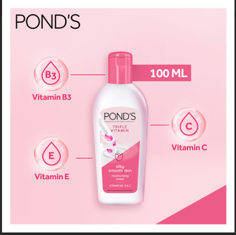 Ponds Triple Vitamin Moisturising Lotion Silky Smooth Skin